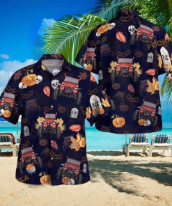 Hawaiian Aloha Shirts Jeep Halloween Pumpkin Skull shirt