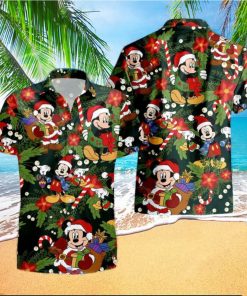 Hawaiian Disney Christmas Tropical Festive Mickey Holiday Shirt