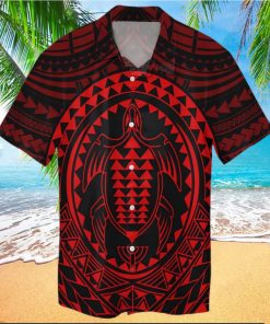 Hawaiian Kakau Honu Arc Polynesian Red Hawaiian Shirt