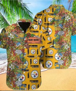 Hawaiian Rainforest Tiki Bar Texture Pittsburgh Steelers Nfl Hawaiian Shirt