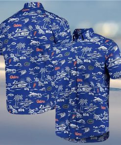 Hawaiian Shirt Blue Beach Tropical Leaves Florida Gators Gift