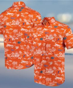 Hawaiian Shirt Orange Beach Tropical Leaves Florida Gators Gift