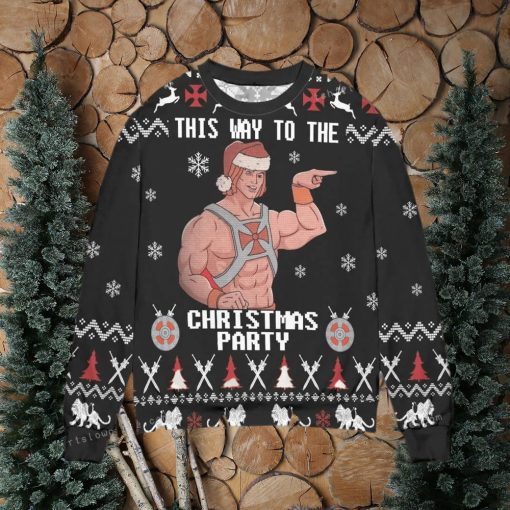 He Man And The Masters This Way To The Christmas Party Christmas Ugly Sweater Party