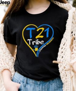 Heart Down Syndrome Awareness T 21 Tribe Hand Shirt