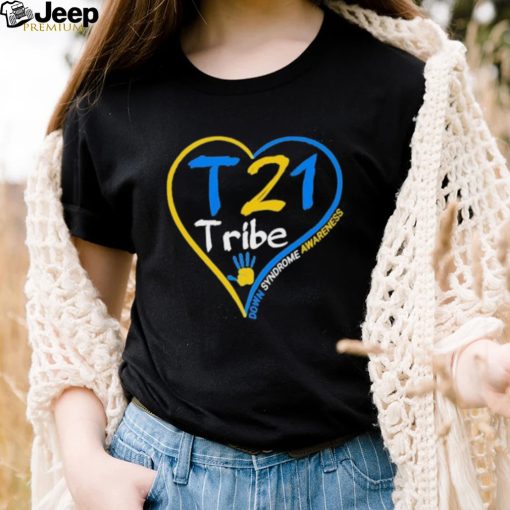 Heart Down Syndrome Awareness T 21 Tribe Hand Shirt