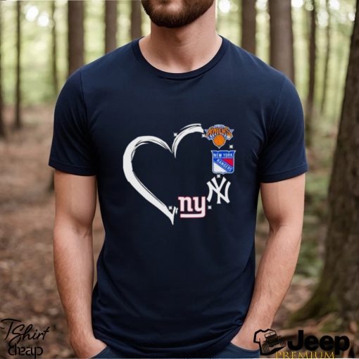 Heart New York Sports Teams Logo Shirt