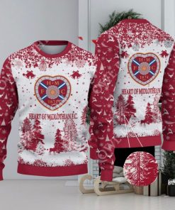 Heart of Midlothian F.C. SPFL Scottish Snow Fall Pine Ugly sweater