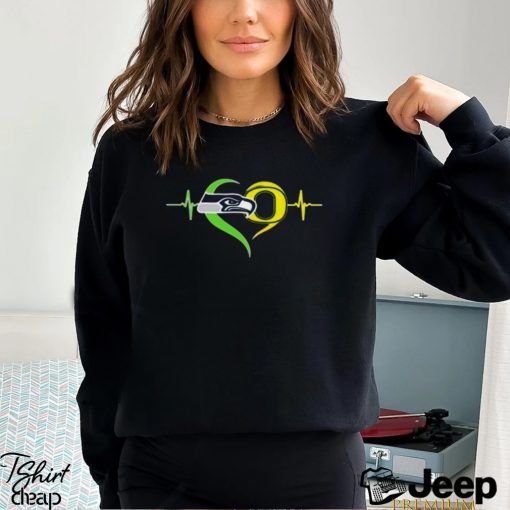 Heartbeat Seattle Seahawks And Oregon Ducks shirt