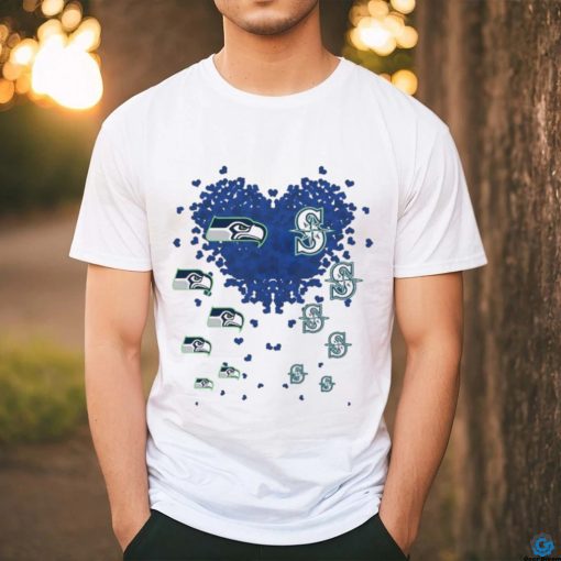 Hearts Seattle Seahawks And Seattle Mariners Shirt