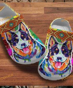 Heeler Dog Watercolor Painting Clog