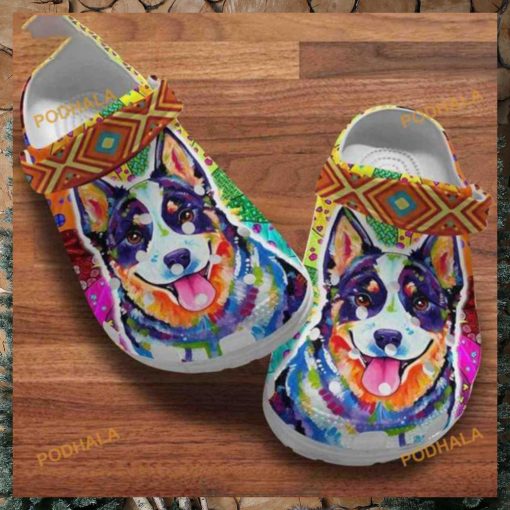 Heeler Dog Watercolor Painting Clog