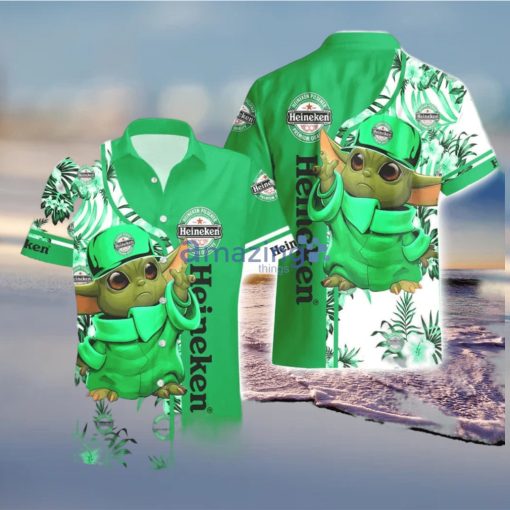 Heineken Baby Yoda Lover Hawaiian Shirt And Shorts Aloha Summer Gift For Men And Women