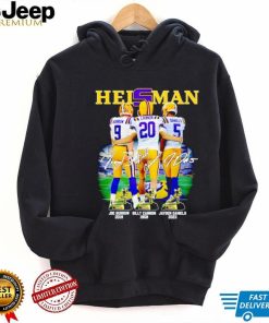 Heisman LSU Tigers Joe Burrow Billy Cannon Jayden Daniels signatures shirt