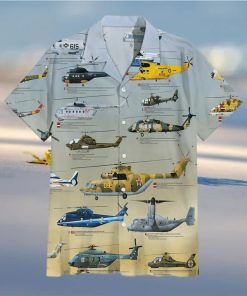 Helicopter Globe Military Collection Hawaiian Shirt