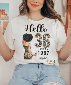 Hello 36th Est 1987 Birthday Woman Shirt