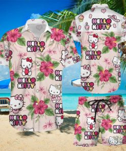 Hello Kitty 3D Hawaiian Shirt & Short For Men And Women