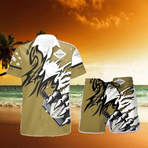 Hendrick’s Gin Monster Claw Gift Hawaiian Set Shirt And Short Summer Beach