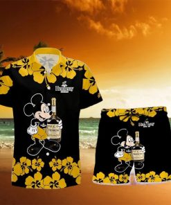 Hennessy Mickey Mouse Hibicus Flower Gift Hawaiian Set Shirt And Short Summer Beach