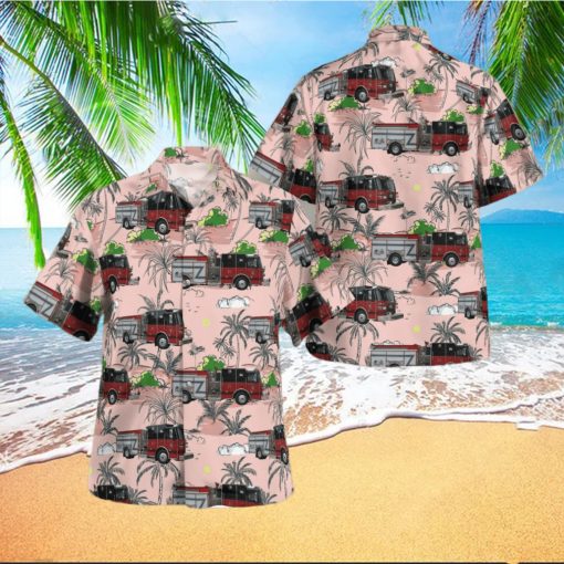 Hernando Beach Volunteer Fire Department Hernando Beach Florida Button Up Hawaiian Shirt Beach Gift