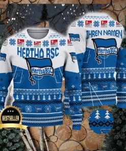 Hertha BSC Ugly Christmas Sweater Logo Custom Name Gift Fans