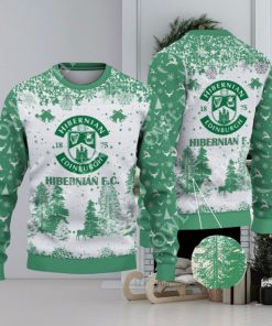 Hibernian F.C. SPFL Scottish Snow Fall Pine Ugly sweater