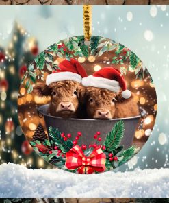 Highland Cow Christmas Ornament