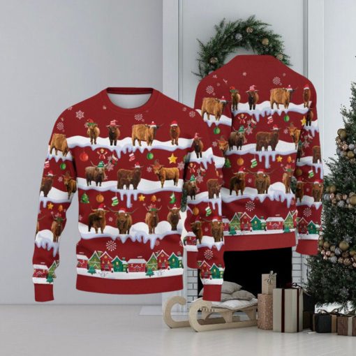Highland Ugly Christmas Sweater Gifts For Pet Loves Farmers Sweater