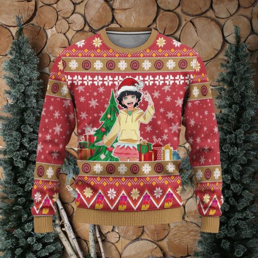 Himawari Uzumaki Anime Ugly Christmas Sweater 3D Gift For Men And Women Custom Boruto Xmas Gift