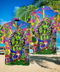 Hippie Alien Hawaiian Shirt Aloha Summer For Men And Women Gift