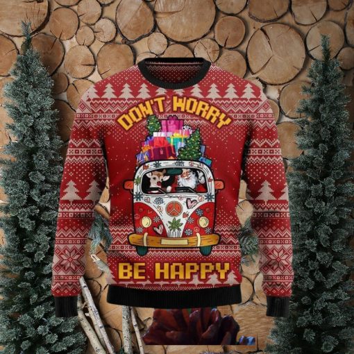 Hippie Car Ugly Christmas Sweater Impressive Gift For Men And Women