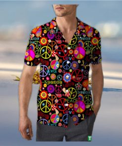Hippie Peace Love Sunflower Unisex 3D Hawaiian Shirt Colorful Gift For Men And Women Holiday