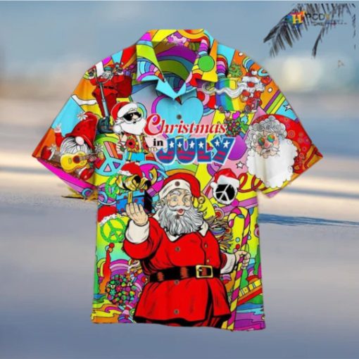 Hippie Santa July Christmas Santa Hawaiian Shirt