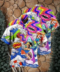 Hippie Shark Hippie Shark And Girl Hawaiian Shirt