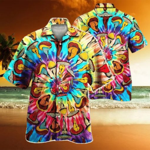 Hippie Tie Dye Mushroom Pattern Hawaiian Shirt