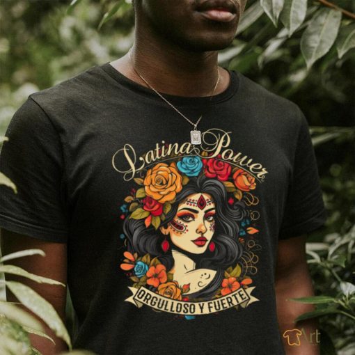 Hispanic Heritage Latina Power Flowers Women V Neck T Shirt