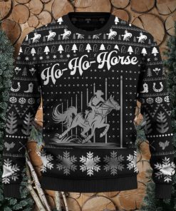 Ho Ho Horse Pole Bending Christmas Tree 3D Sweater Ideas Gift For Men And Women