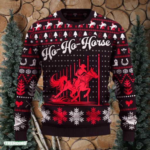 Ho Ho Horse Pole Bending Knitted Sweater Gift Fans For Men And Women Christmas