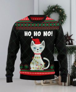 Ho Ho No Cute Cat Funny Ugly Christmas Sweater