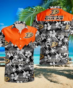 Hockey Anaheim Ducks Tropicial Flowers Summer Beach Hawaiian Shirt