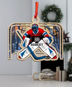 Hockey Goal Personalized Suncatcher Ornament