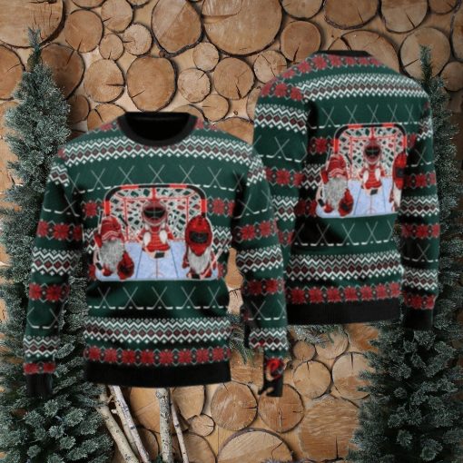 Hockey Gomies Ugly Christmas Sweater Gift Knitting Sweater