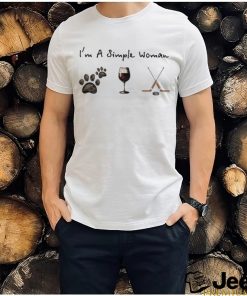 Hockey I’m a simple dog paw wine woman vintage shirt