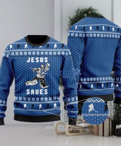 Hockey Jesus Saves 3D Ugly Christmas Sweater Xmas Christmas Gifts