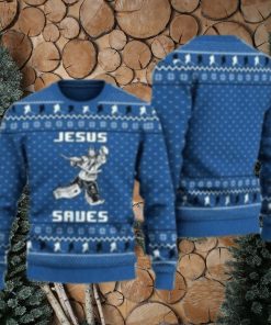 Hockey Jesus Saves Ugly Christmas Sweater