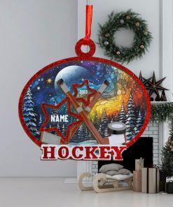 Hockey Lover Personalized Suncatcher Ornament