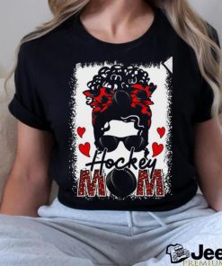 Hockey Mom Leopard Messy Bun Game Day Mothers Day Meaningful T Shirt