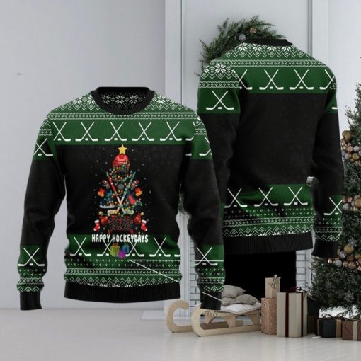 Hockeydays Christmas Tree Ugly Christmas Holiday Sweater