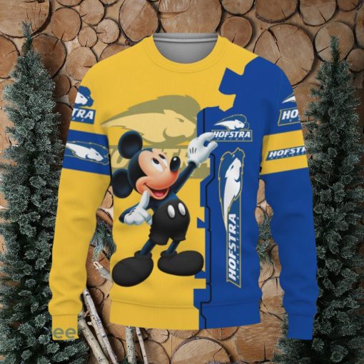 Hofstra Pride Mickey Mouse Champions Football Knitted Christmas Sweater