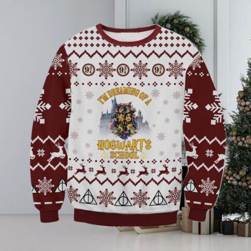 Hogwarts School Christmas Ugly Wool Knitted Sweater