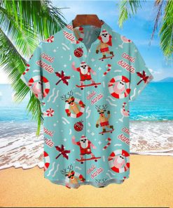 Holiday Santa Claus Christmas Hawaiian Xmas Shirt